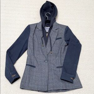THURSDAYS Dickey Blazer with Removable Dickey Hoodie